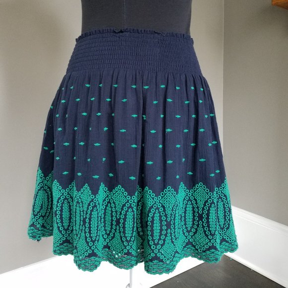 J Crew Embroidered Gauze Eyelet Mini Skirt XXS - Picture 3 of 7